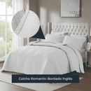 Colcha Corttex Romantic 200 Fios Casal Bordado Inglês