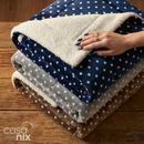 Coberdrom Queen Petit Poá Dupla Face com Sherpa