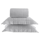 Colcha Super King Kacyumara Satinée Square Prata com 2 Portas Travesseiro 3,15m x 2,60m