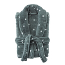 Roupão Plush Flannel Poá Corttex Aconchego Manga Longa Macio Unissex