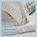 Par de Porta-travesseiro Serena Corttex 50x70cm Bordado Inglês 300 Fios