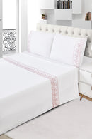 Jogo de Cama Casal Bordado Inglês Toque de Algodão