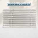 Kit 10 Toalha Lavabo Cristine Teka 30x50cm Barra para Pintar ou Bordar