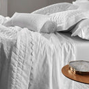 Jogo de Lençol King 300 fios Bordados em Cetim 100% Algodão