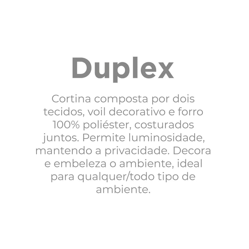 Cortina Duplex Partenon 3,00m x 2,30m Indicado para varão de 1,50m até 2,00m de largura Branco  - Bella Janela