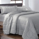 Colcha Queen Kacyumara Satinée Square Prata com 2 Portas Travesseiro 2,40m x 2,60m
