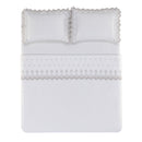 Jogo de Cama Queen Trussardi Ricami 300 Fios 100% Algodão Branco/Rose 2,40x3,00m