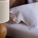 Jogo de Cama Queen Buddemeyer Luxus Lino Stripes 100% Linho Bege 240x280cm