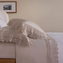 Jogo de Cama Super King Buddemeyer Luxus Norah 400 Fios Bege Antique com Renda 4 Peças 2,80m x 2,80m
