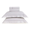 Jogo de Cama Trussardi Montale Branco e Platino King 600 Fios Cetim