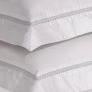 Jogo de Cama Trussardi Montale Branco e Platino King 600 Fios Cetim