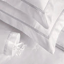 Jogo de Cama Trussardi Montale Branco e Platino King 600 Fios Cetim