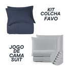 Jogo Coordenado de Cama Suit + Kit Colcha Favo Altenburg – 7 Peças