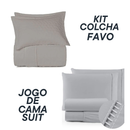 Jogo Coordenado de Cama Suit + Kit Colcha Favo Altenburg – 7 Peças