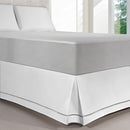 Saia Box Kacyumara Ponto Palito Queen Microfibra 100% Poliéster Cor Branco