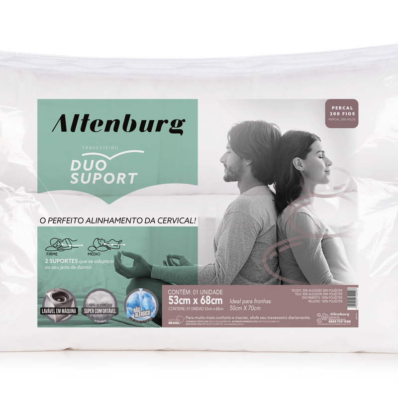 Travesseiro Duo Suport Altenburg 53cm X 68cm