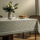 Toalha de Mesa Retangular Karsten Celebra Antoni Branco e Bege 8 Lugares 1,65m x 2,70m