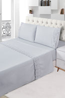 Jogo de Cama Casal Bordado Inglês Toque de Algodão