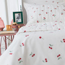 Cobre leito 200 Fios 3 peças Estampado Off White - Cereja