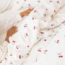 Cobre leito 200 Fios 3 peças Estampado Off White - Cereja