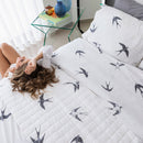 Cobre Leito 200 Fios 3 Peças Estampado  – Voe Alto