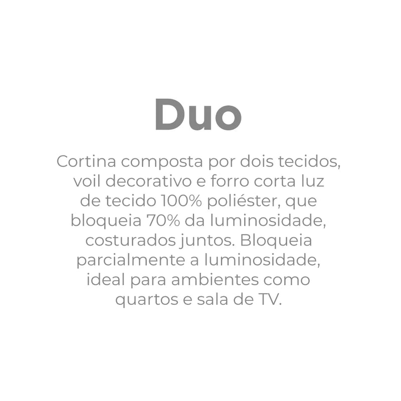Cortina duo Bruxelas 4,20m x 2,30m Indicado para varão de 2,50m até 3,00m de largura Areia - Bella Janela