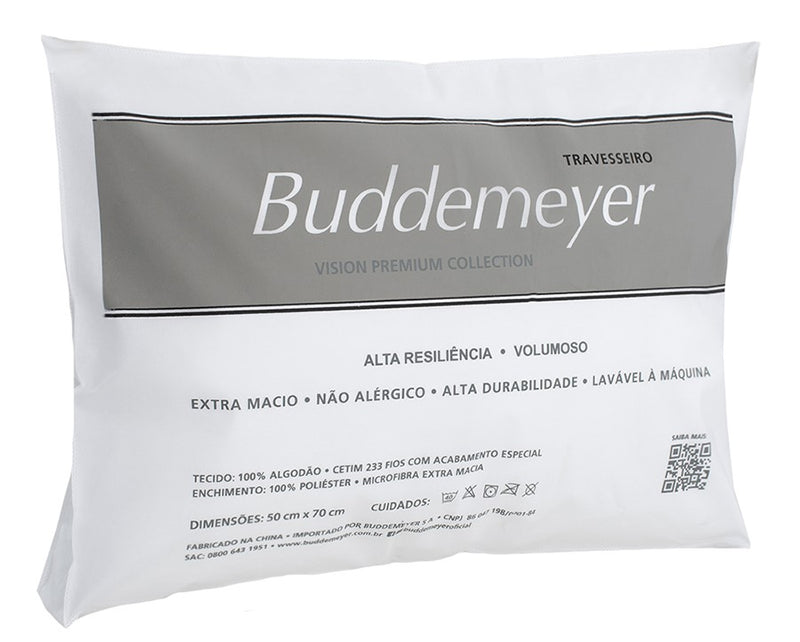 Travesseiro Buddemeyer 50cm x 90cm Vision Fill Premium 233 fios