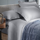 Jogo de Lençol 100% Algodão Cetim 300 Fios 4 Peças Living Art Cinza