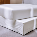 Saia para Cama Box Solteiro 100% Algodão Tullia Branco/Branco percal 200 fios 100% algodão Trussardi