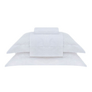 Jogo de Cama Cetim Damask Square 300 Fios 100% Algodão Queen Cor Branco