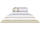 Jogo de Cama Queen Double Branco/Fendi 200 fios 100% Algodão Naturalle