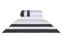 Jogo de Cama Queen Double Branco/Grafite 200 fios 100% Algodão Naturalle