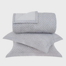 Kit Colcha Buddemeyer Trapuntada Boston 3 Peças 180 Fios 100% Algodão Percal King Estampado Bege