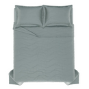 JOGO DE COLCHA 2 PECAS NOVARA COR 40254 AZUL MARE 2,00x2,80cm Solteiro Trussardi 300 fios 100% Algodão Egipcio