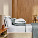 JOGO DE CAMA 4 PECAS VERCELLI COR 1 BRANCOAZUL MARE 2,20x2,80cm CASAL TRUSSARDI 300 FIOS