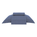 Jogo de Cama Cetim Damask Square 300 Fios 100% Algodão Solteiro  Azul