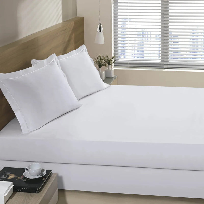 Jogo de Cama Reffinata Buettner 100% Algodão Percal 200 Fios Casal Branco