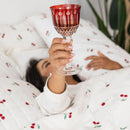 Jogo de lençol 200 Fios  4 peças Estampado Off White - Cereja