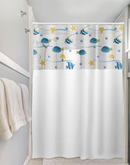 Kit com 2 Cortinas de Box Visor Retangular 100% Vinil com ganchos