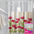 Kit com 2 Cortinas de Box Visor Retangular 100% Vinil com ganchos